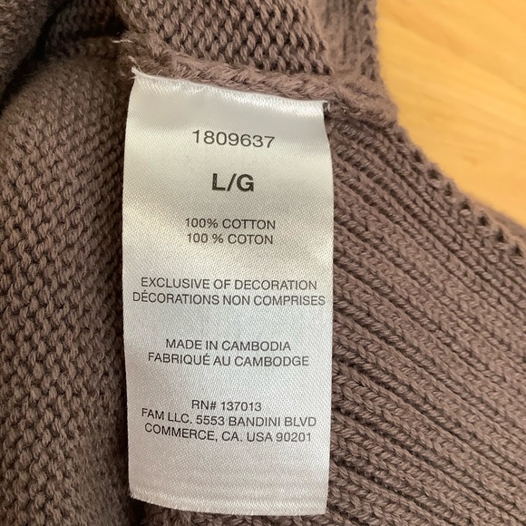 GAP Greyish -Purple Oversized Cotton Turtleneck Sweater Size L - Picture 11 of 13